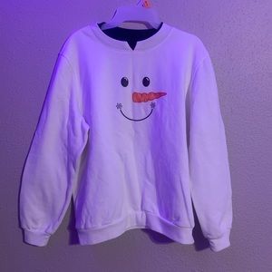 snowman face sweatshirt